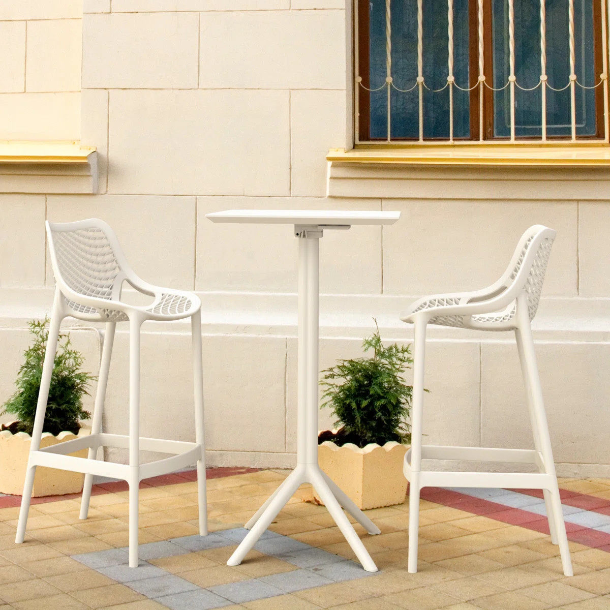 Asherton 23.6" W 2-Person Square Bar Height Dining Set with Foldable Table | Wayfair North America