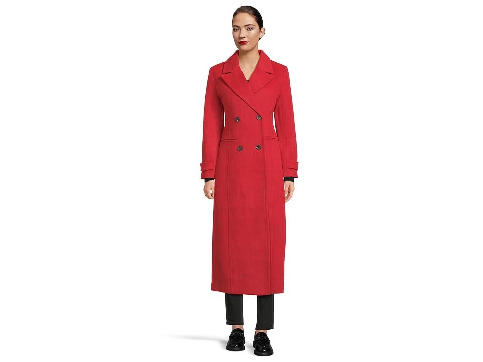 Avec Les Filles Tailored Maxi Coat Women's Coat True Red : LG, Polyester | Zappos