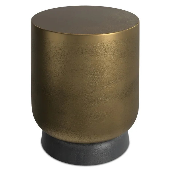 Cody Contemporary 16" Wide Cast Aluminum Side Table in Antique Brass/Antique Bronze, Fully Assemb... | Bed Bath & Beyond
