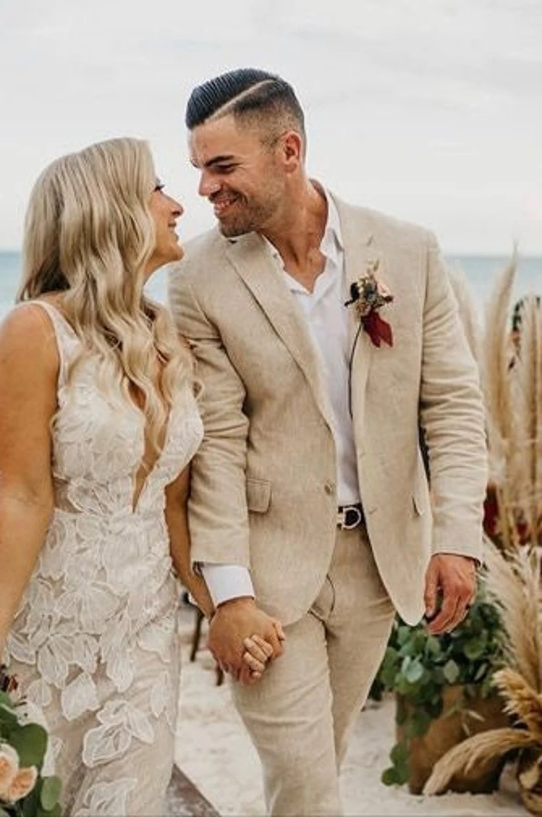 Bestselling Beige Linen 3-piece Suit for Men Ideal for Beach Weddings, Prom, and Formal Occasions... | Etsy (US)
