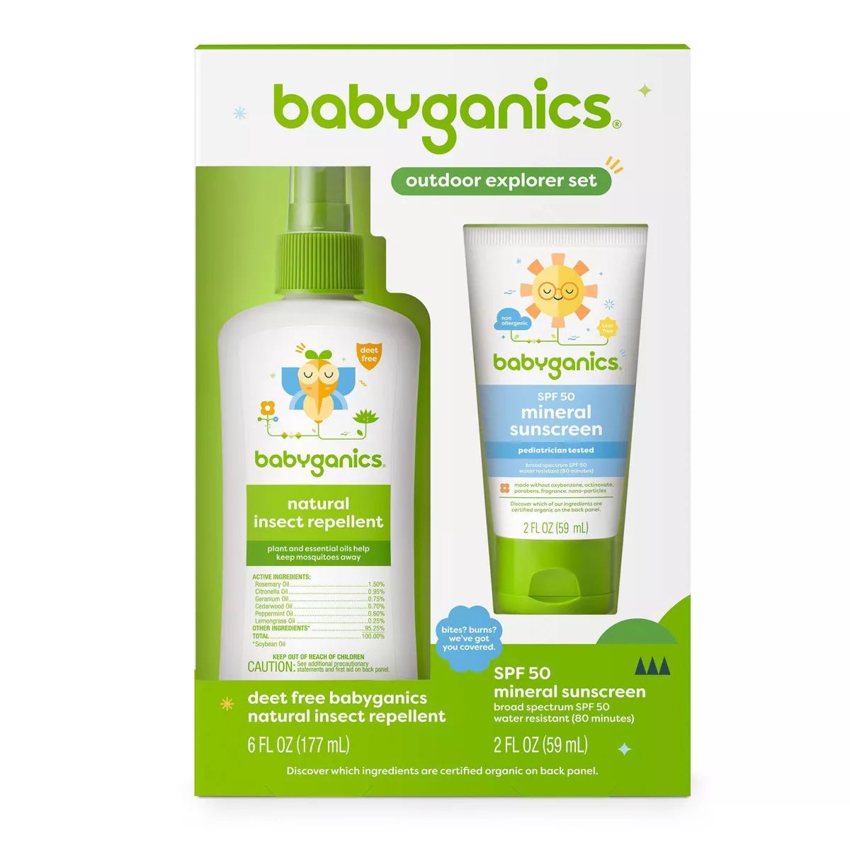 Babyganics Sunscreen SPF 50 Combo Kit - 12 fl oz/2ct | Target