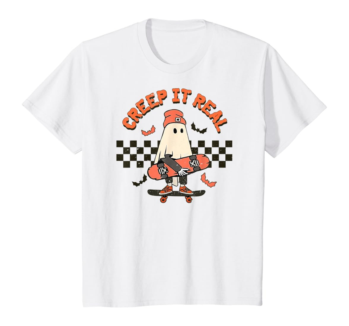 Creep It Real Ghost Boy Vintage Retro Halloween Fall Season T-Shirt | Amazon (US)