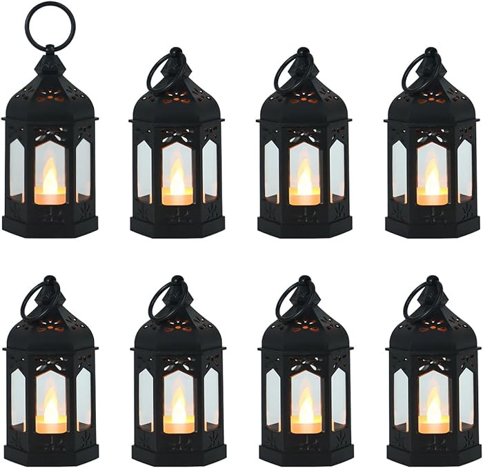 LLQ 8Pcs Mini Lanterns for Centerpiece, Medieval Gothic Fairy Party Decor, Decorative Candle Lant... | Amazon (US)