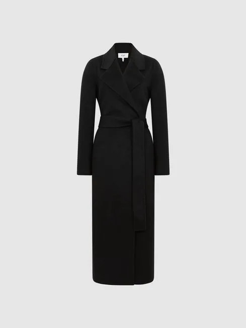 Reiss Camel Honor 100% Cashmere Wool Blindseam Long Coat | Reiss UK