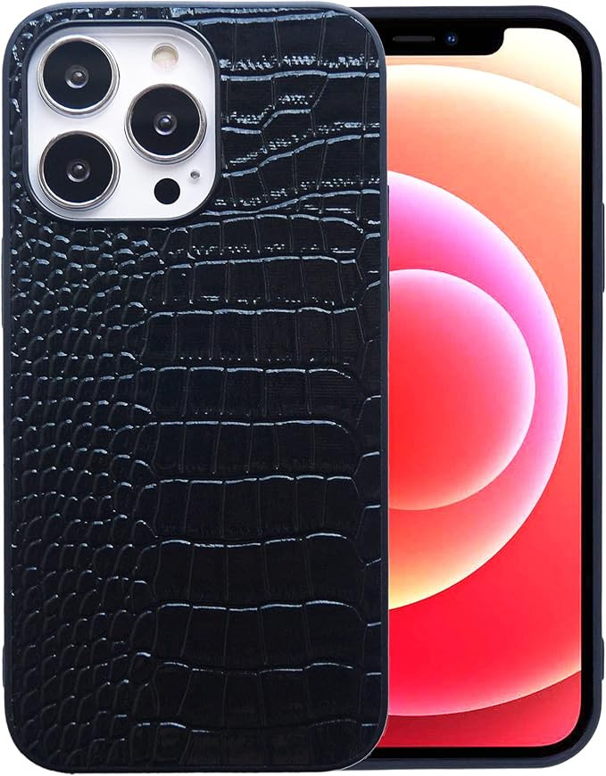 iPhone 13 Pro Max Case for Women, DMaos Crocodile Synthetic Patent Leather Cover, Classic Fashion... | Amazon (US)