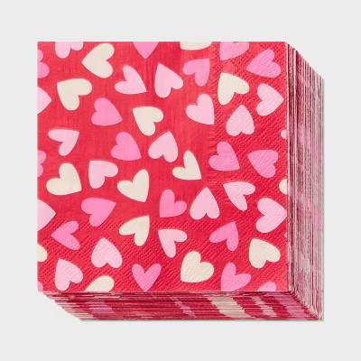 30ct 5" Valentine's Day Beverage Napkin - Spritz™ | Target