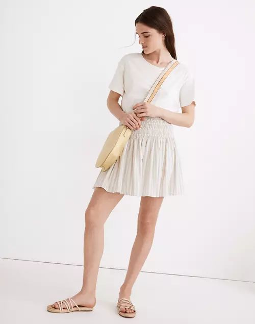 Smocked Pull-On Mini Skirt in Stripe | Madewell