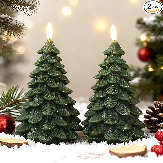 Flameless Candles with Remote Timer, 2 Pack Christmas Tree Candles Battery Operated LED Candles R... | Amazon (US)