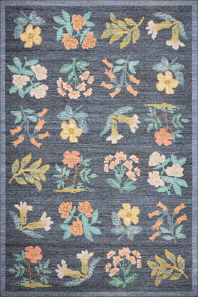 Loloi Rifle Paper Co. Rosa Collection Hawthorne RSA-03 Navy 5'-0" x 7'-6" Area Rug | Amazon (US)