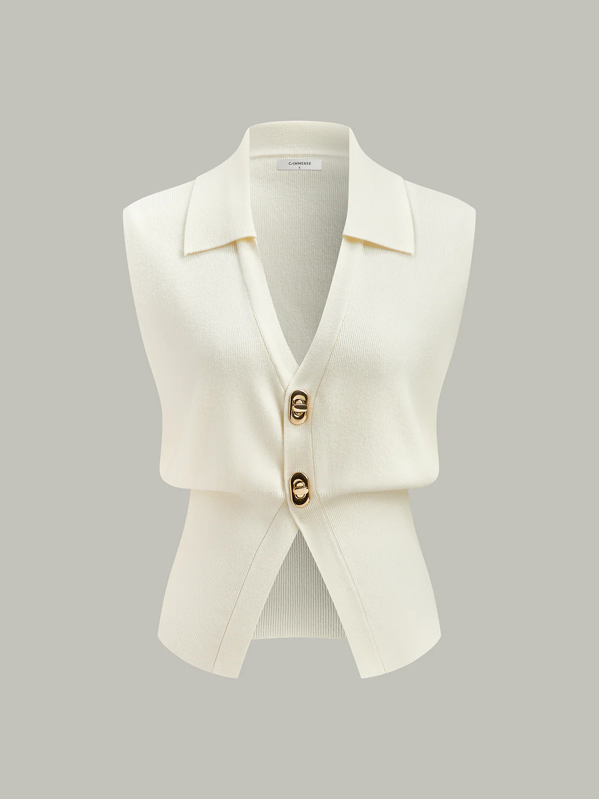 Metal Buttons Knit Vest | Commense