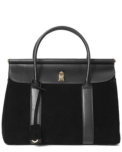 Suede & Leather Top Handle Satchel | Rue La La
