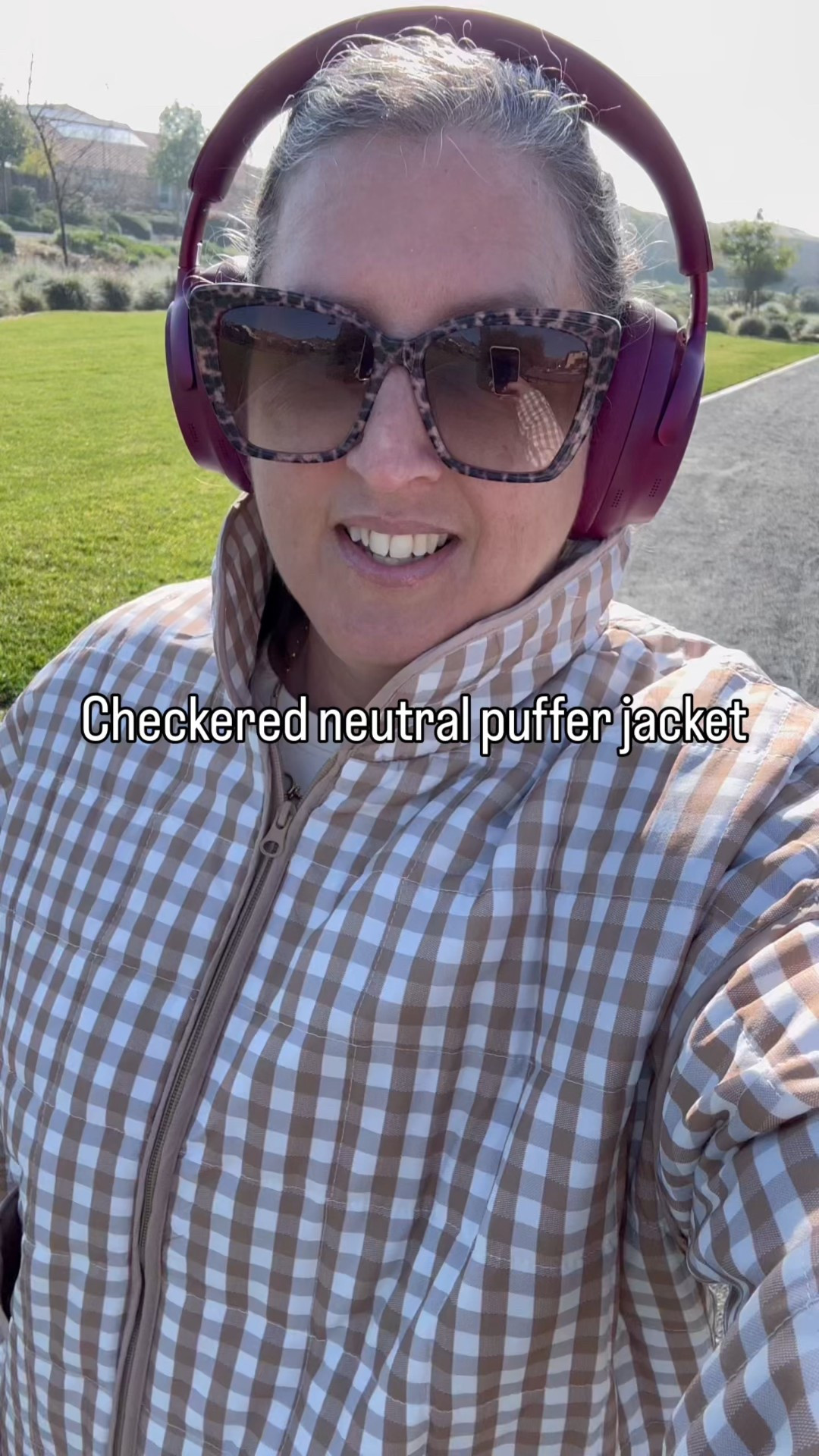 Obsessed with this checkered neutral puffer jacket. Worked out perfectly for my morning walk to keep me nice and cozy warm. I love the front pockets that are actually pretty big  

#LTKootd #LTKMidsize #LTKActive
