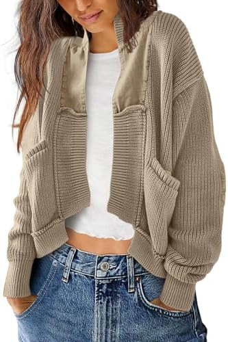 SENSERISE Womens Cardigan Sweaters Cable Knit Sweater Open Front Long Sleeve Chunky Cardigan Oute... | Amazon (US)