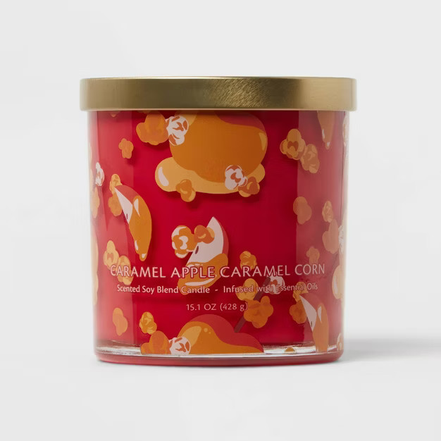 15.1oz Caramel Apple Caramel Corn Candle Caramel Corn Icon Print - Opalhouse™ | Target