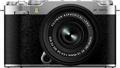 Fujifilm - X-M5 Body with XC15-45mmF3.5-5.6 OIS PZ Lens Kit - Silver | Best Buy U.S.