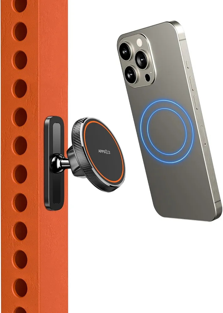 APPS2Car Magnetic Phone Holder for Gym, Alloy Base & Ball Joint, Attach to Metal Surfaces, Dual M... | Amazon (US)