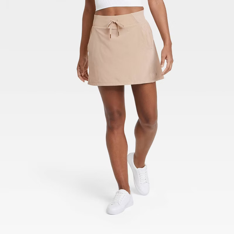 Women's Stretch Woven Skorts - All in Motion™ Khaki S | Target