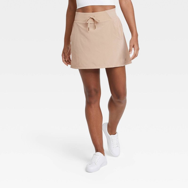 Women&#39;s Stretch Woven Skorts - All in Motion&#8482; Khaki S | Target