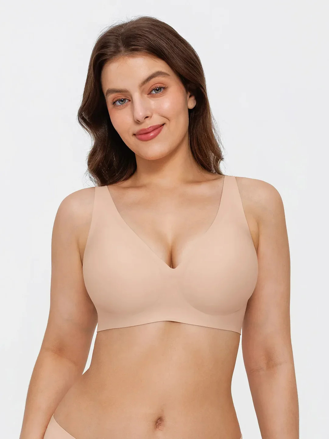 Seamless Wireless Jelly Comfort Plunge Bra | Popilush