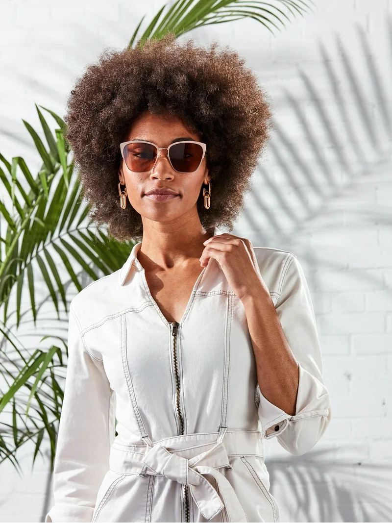Foster Grant Women's Cat Eye Fashion Sunglasses Tan | Walmart (US)