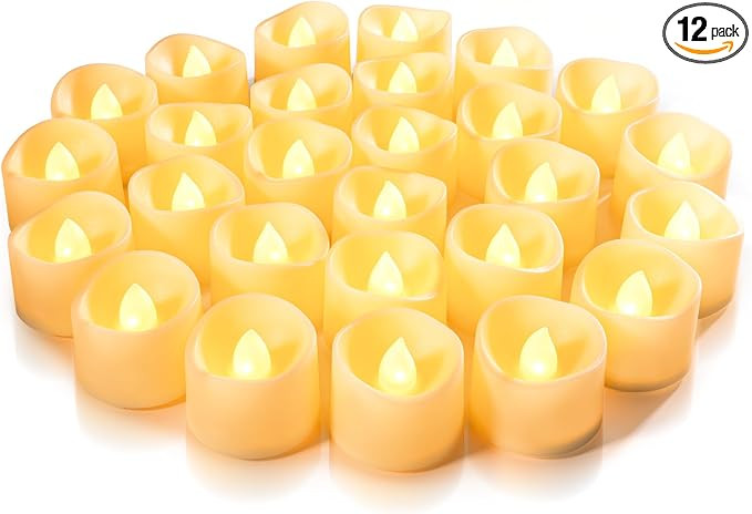 Homemory 24-Pack Flameless LED Tea Lights Candles Battery Operated, 200+Hour Fake Electric Candle... | Amazon (US)