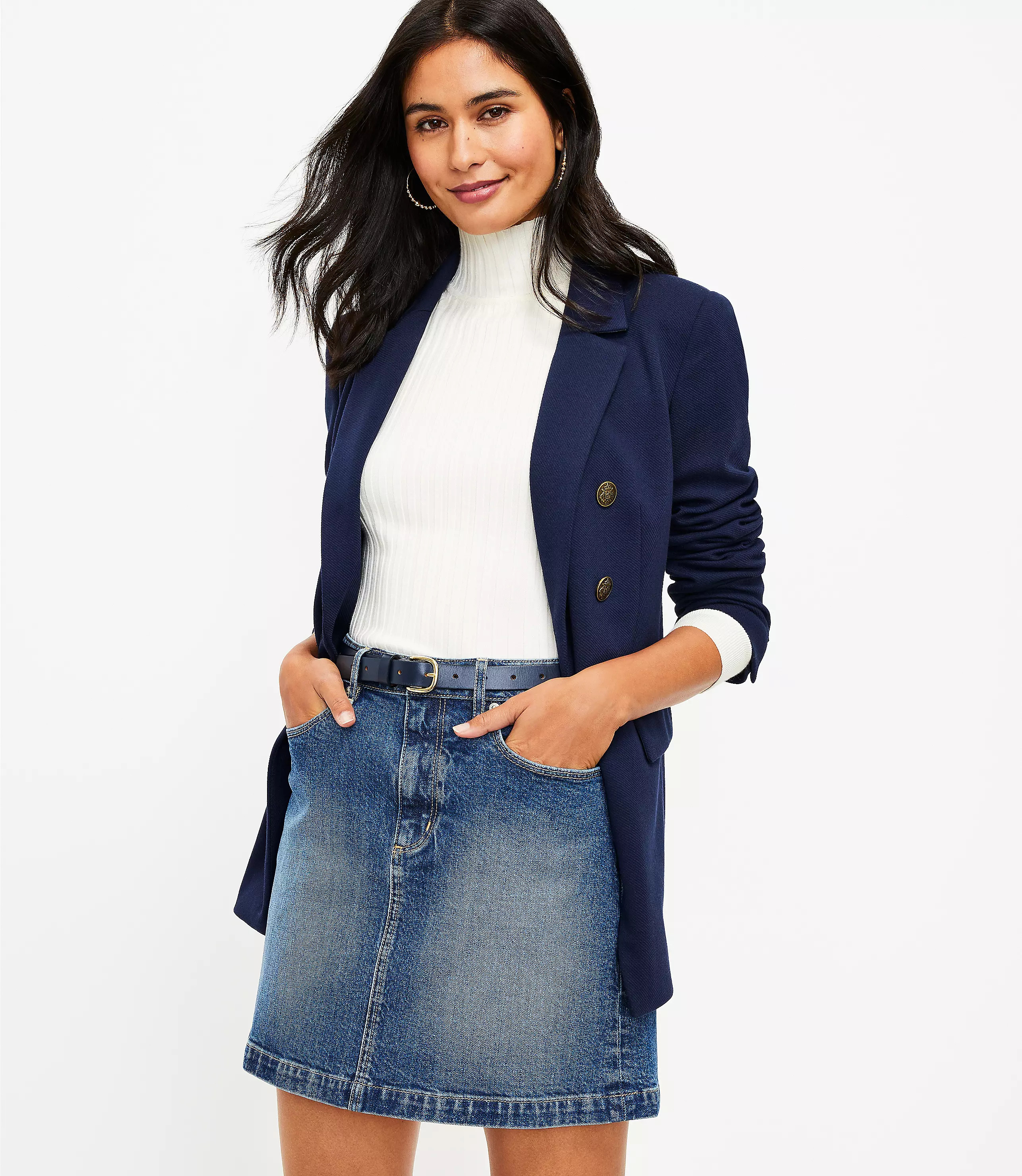 Denim Shift Skirt in Modern Indigo Wash | LOFT