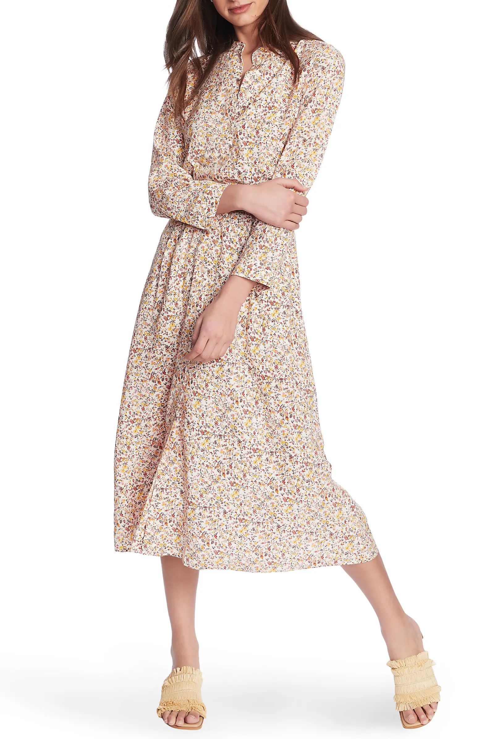 Court & Rowe Woodland Ditzy Long Sleeve Midi Shirtdress | Nordstrom | Nordstrom