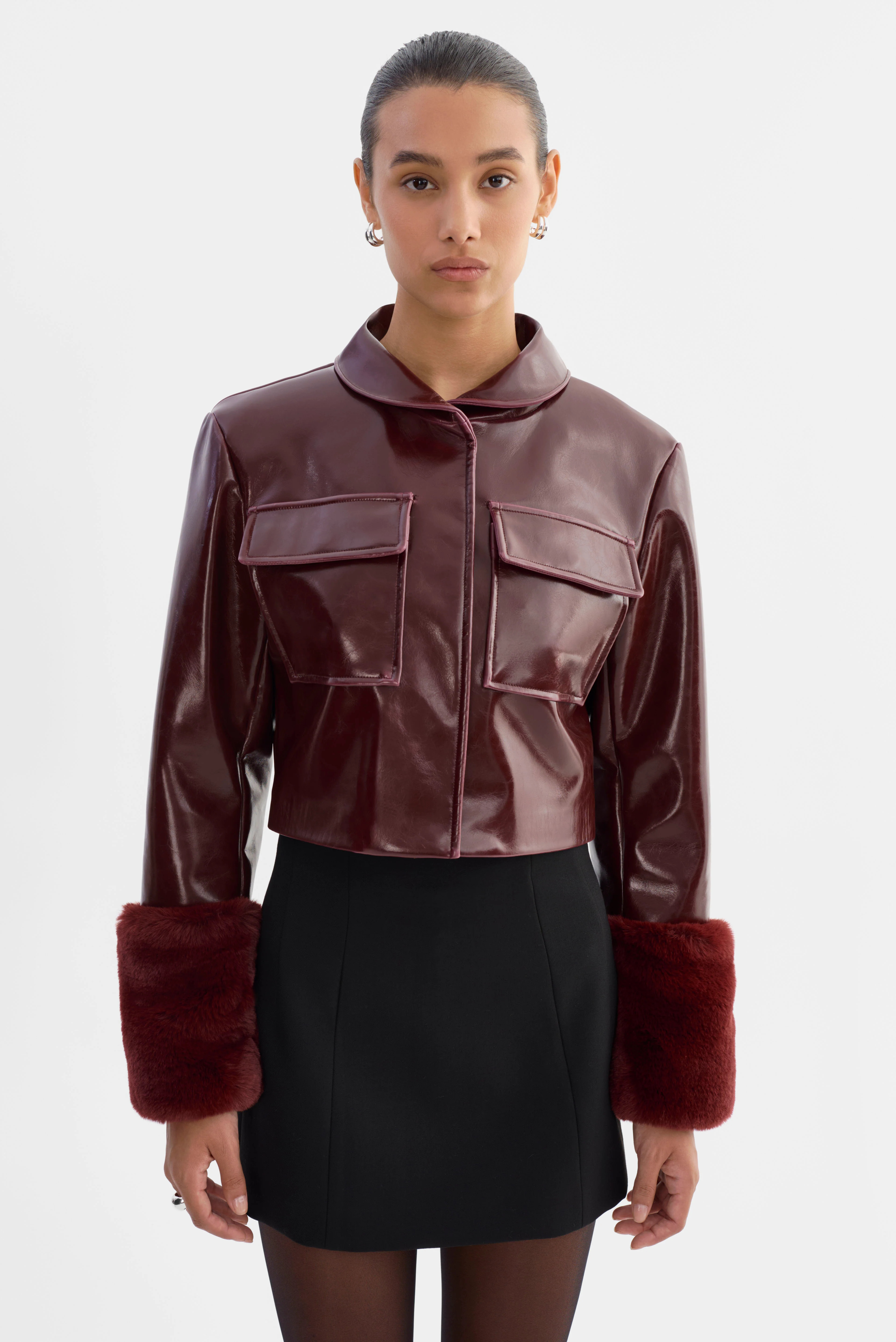 HEDDA | Cropped Faux Leather Jacket | LAMARQUE