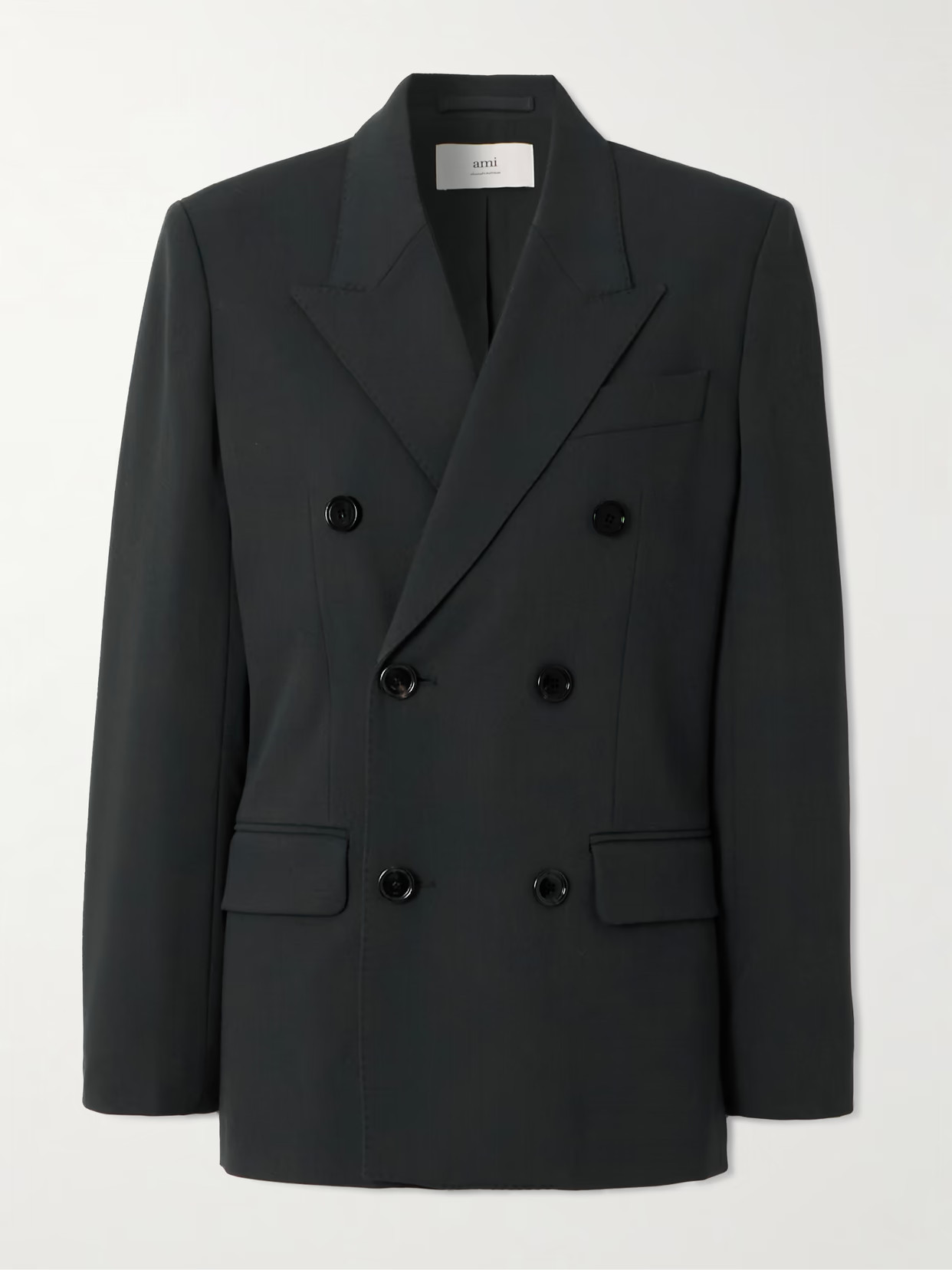 AMI PARIS - Oversized Double-breasted Wool Blazer - Black | NET-A-PORTER (US)