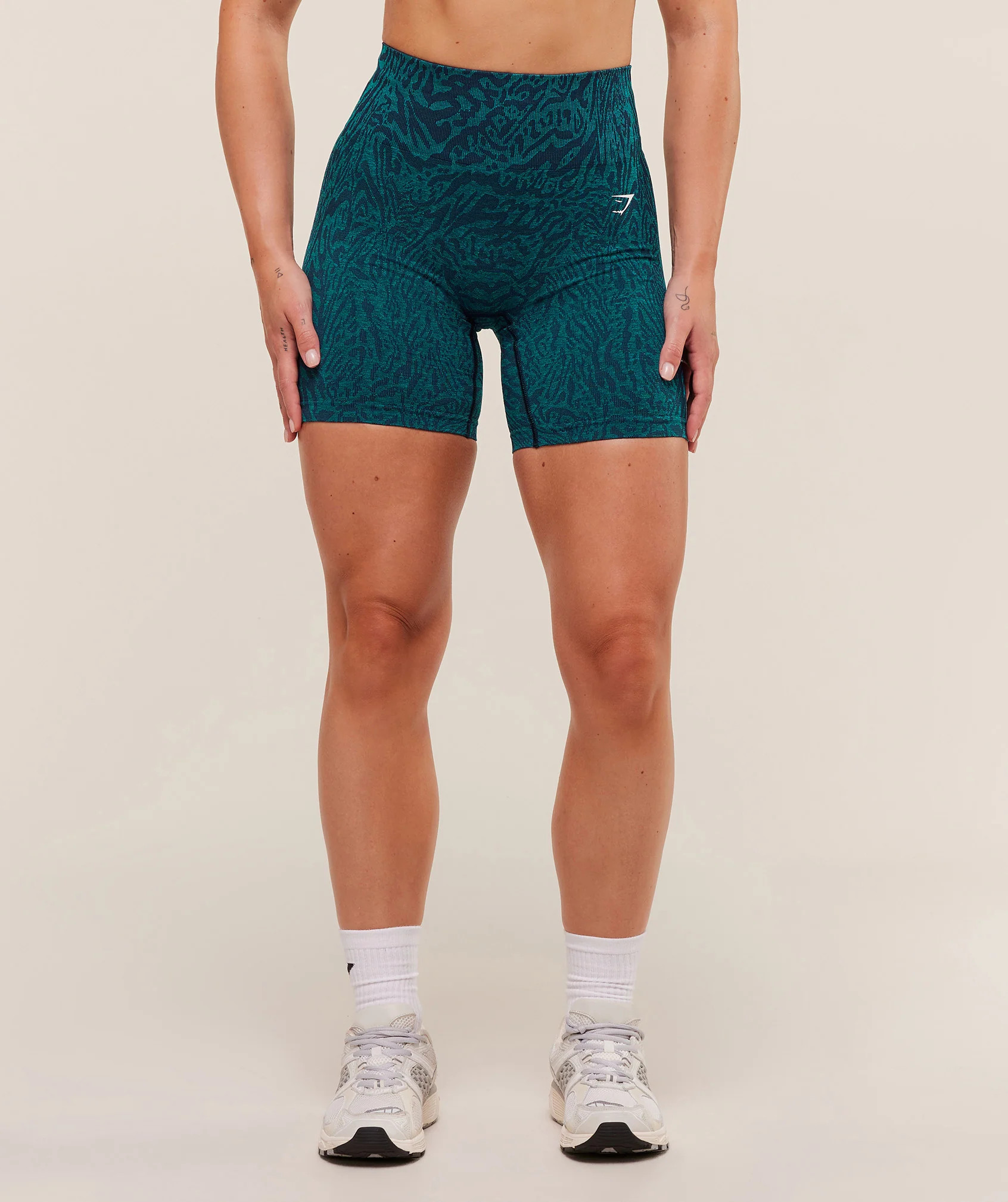 Gymshark Adapt Animal Seamless Shorts - Navy/Brand Blue | Gymshark US