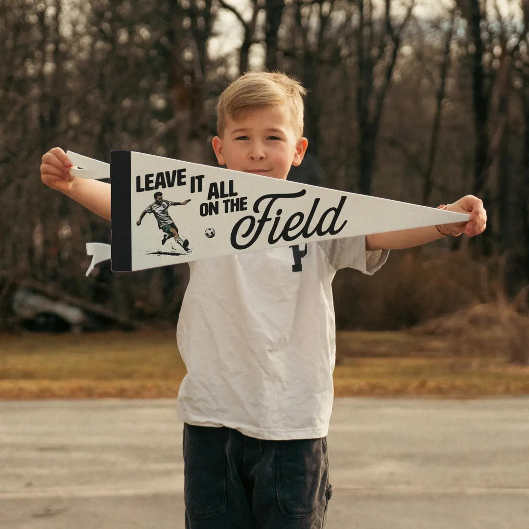 Soccer Leave It All on the Field Felt Pennant | Motivational Soccer Gift, Vintage Sports Banner, ... | Etsy (US)