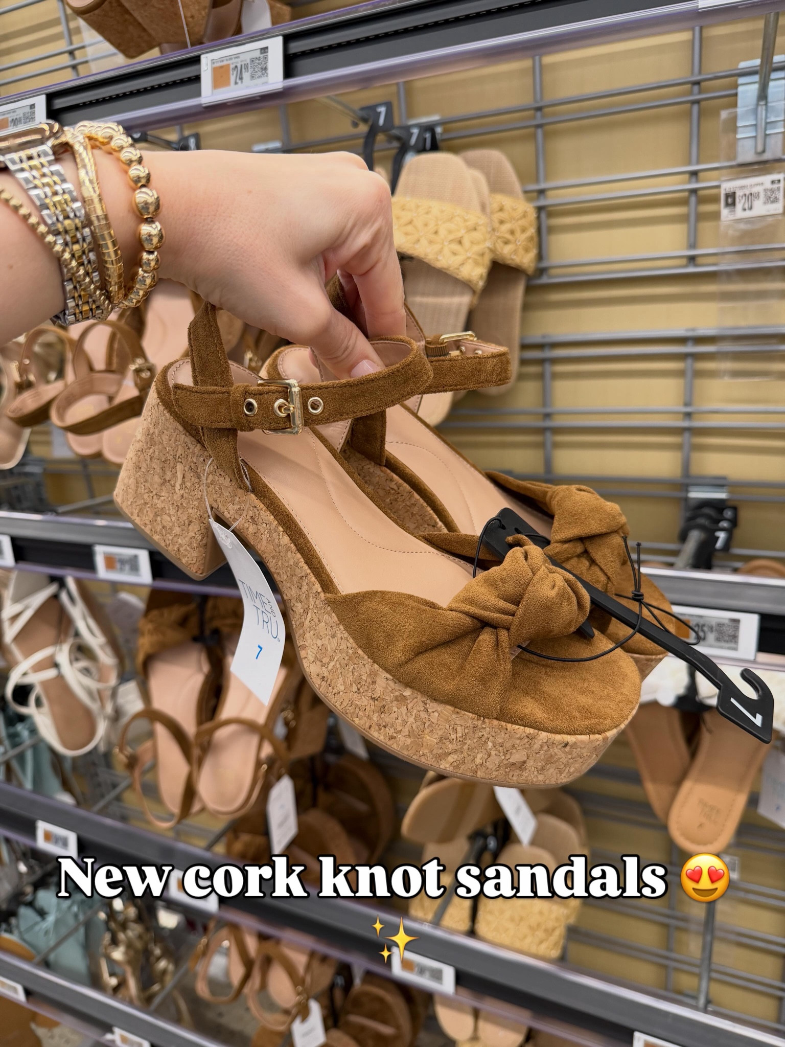 New cork knot sandals at Walmart #walmartfashion