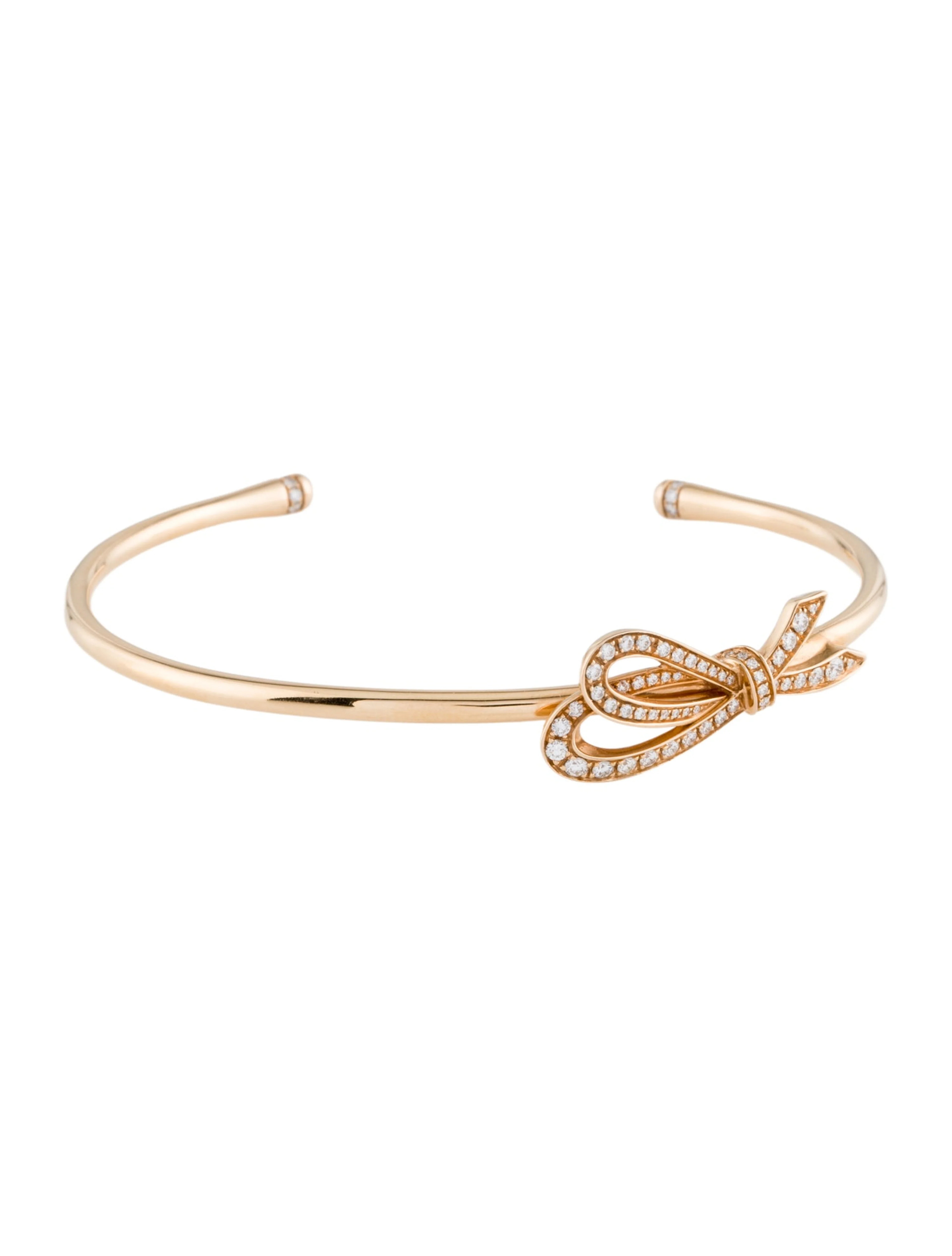 18K Diamond Bow Cuff Bracelet | The RealReal