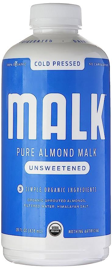MALK Unsweetened Almond Milk, 28 oz | Amazon (US)