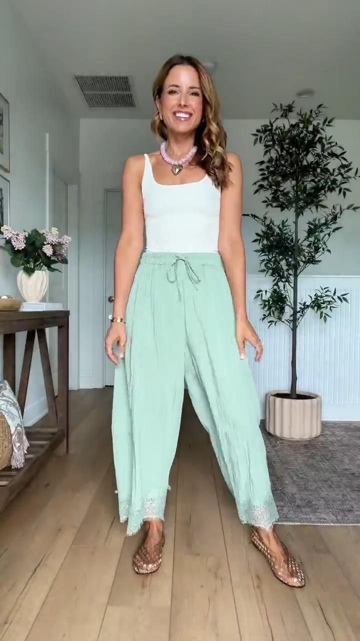 My Amazon outfit of the day! Love this lace trim crop pants in XS, could size down if in-between. Stretchy and elastic waist and super comfortable! Summer outfit. Seamless bodysuit in XS. Jelly ballet flats run a smidge big & are whole sizes only. I’m a 6.5 and sized down to a 6 per reviews. Mom outfit. School drop off outfit.

#LTKootd #LTKgrwm #LTKTravel