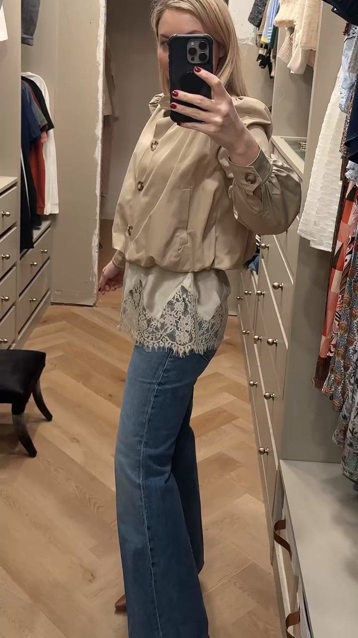 Cropped trench with silk lace trim tank

Spring outfit 

#LTKootd #LTKSeasonal #LTKNYFW