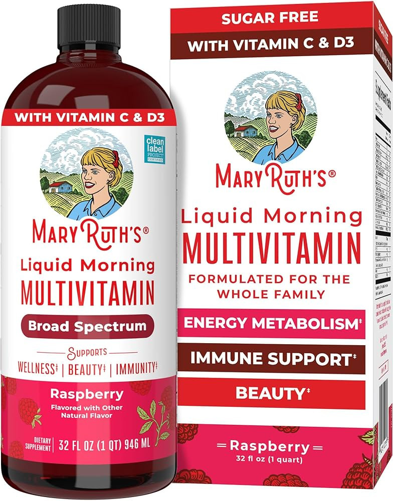 MARYRUTH'S Liquid Morning Multivitamin for Women, Men & Kids | Vitamin A C D E B6 B12 Biotin Zinc... | Amazon (US)