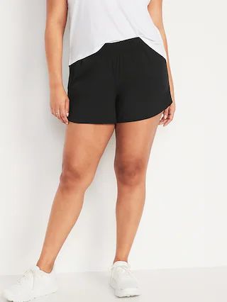 Mid-Rise StretchTech Dolphin-Hem Run Shorts for Women -- 3-inch inseam | Old Navy (US)