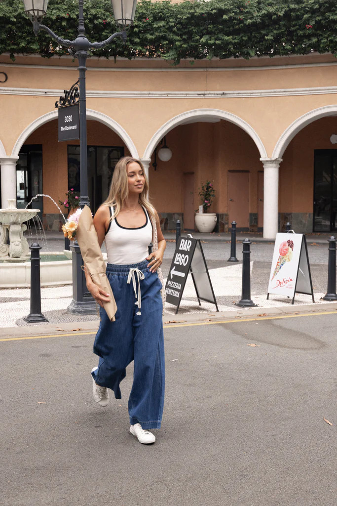 Jenni Wide Leg Pant - Denim | Petal & Pup (US)