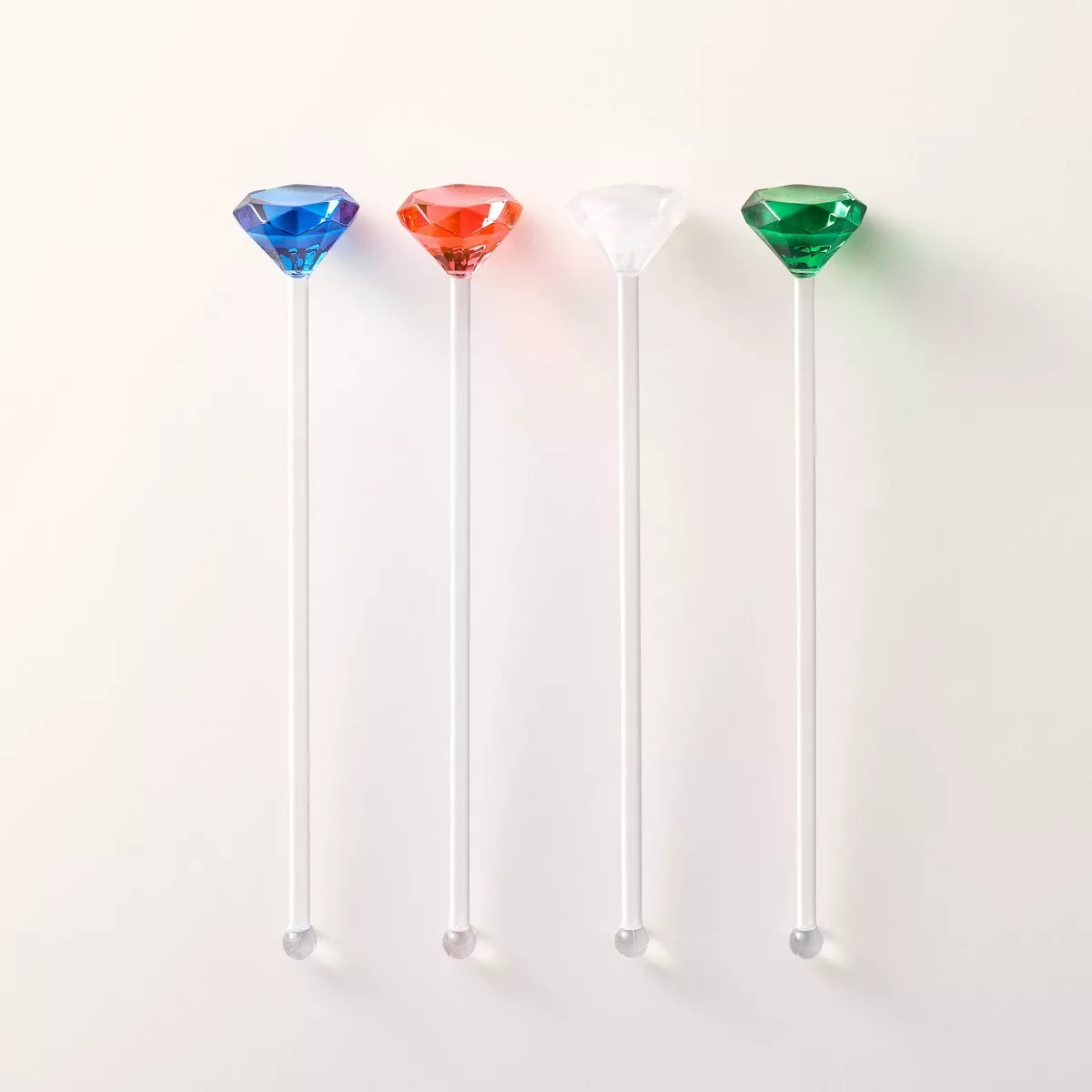 4pc Acrylic Gem Stir Sticks Green/Cream/Pink/Blue - kate spade new york x Target | Target