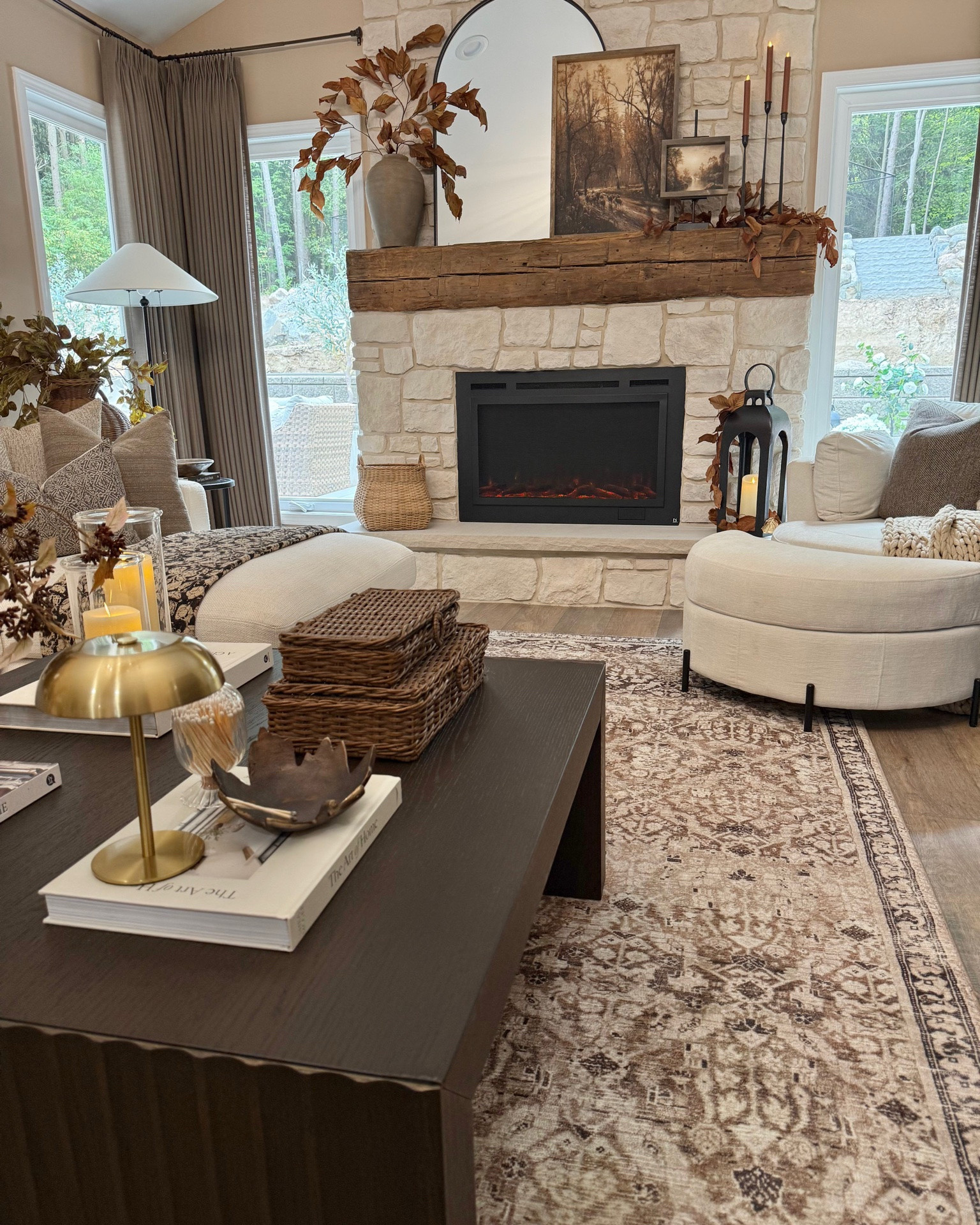 A Cozy Fall Living Room Designed To Feel Like Home. 🍂

There’s something about adding those first layers of fall that instantly makes a room feel warmer and more inviting. Soft textures, warm wood tones, vintage-inspired details, magnolia stems, and a few simple seasonal touches gave this space the cozy fall feeling I was looking for.

The Anya CloudPile™ Printed Rug from the Joon Loloi Fall Collection is the foundation that quietly pulls the entire room together. Its subtle vintage-inspired pattern adds warmth and character without overwhelming the space, and the CloudPile™ construction is exceptionally soft underfoot while still being durable enough for everyday living. I chose the 8’6” × 11’6” size to really anchor the room.

A few details that finished the space:
• Artwork: 20x28 and 7x9, both in Briarsmoke stain — use code FARMTOTABLE for 15% off
• Two magnolia stems styled in the vase on the mantel
• Three stems styled in the vase on the coffee table

It’s warm, layered, comfortable, and just enough fall. Exactly how I want our living room to feel this time of year. 🤎

#LoloiRugs #FallDecor #CozyHome #LivingRoomDecor #NeutralHomeDecor #ModernOrganic #FallHome #LivingRoomInspiration #CozyLiving

Home Decor | Cozy Fall Living Room | Fall Living Room | Area Rug | Joon Loloi | CloudPile Rug | Neutral Living Room | Vintage Inspired Rug | Modern Organic | Layered Neutrals | Fall Decor | Living Room Inspiration | Cozy Home | Home Styling

#LTKSaleAlert #LTKHome #LTKSeasonal
