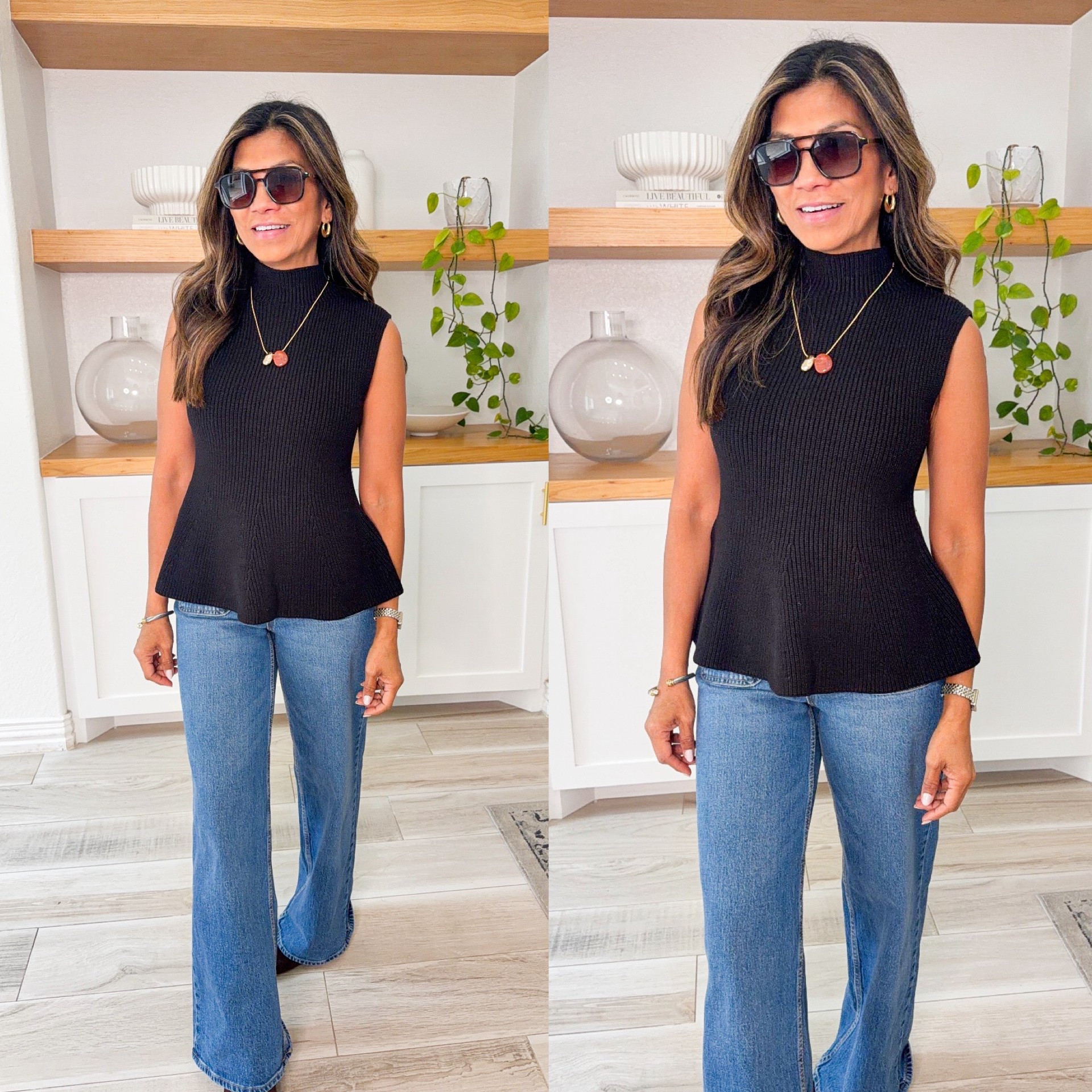 I’m 5’2” 118#ish for reference 
Black peplum top sweater material in small tts.
Jeans with front patch pocket fit tts in size 2 short length. 
Brown mules with heels size down.
Accesories are linked.

Fall outfits, jeans, Walmart style, Walmart finds, over 50 style, midlife fashion, petite fashion,midlife women, affordable fashion, fashion over40

#LTKPetite #LTKOver40 #LTKmomlife