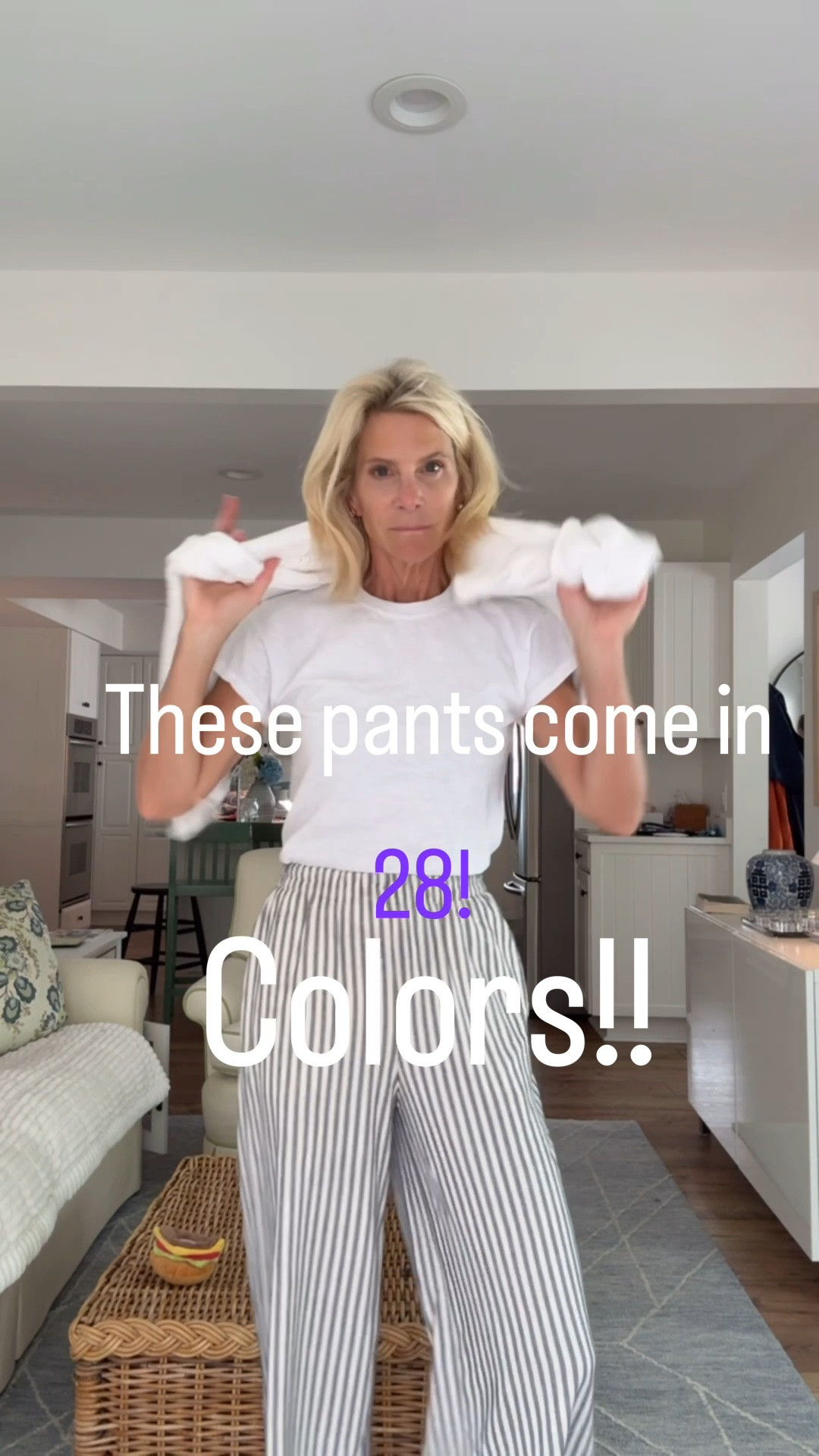 28 colors -yes!  These wide leg striped pants are aweeeesome.  I honestly can’t say enough about tj!  Wearing
G with a perfect white tshirt and a white bottom cardigan.   All in XS :))

#LTKootd #LTKOver40 #LTKSaleAlert