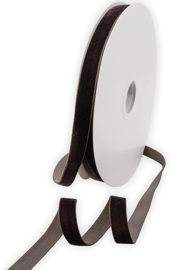 XMLMSH Brown Velvet Ribbon 5/8 Inch Brown Single Face Velvet Ribbon for Gift Wrapping, Hair Bows,... | Amazon (US)