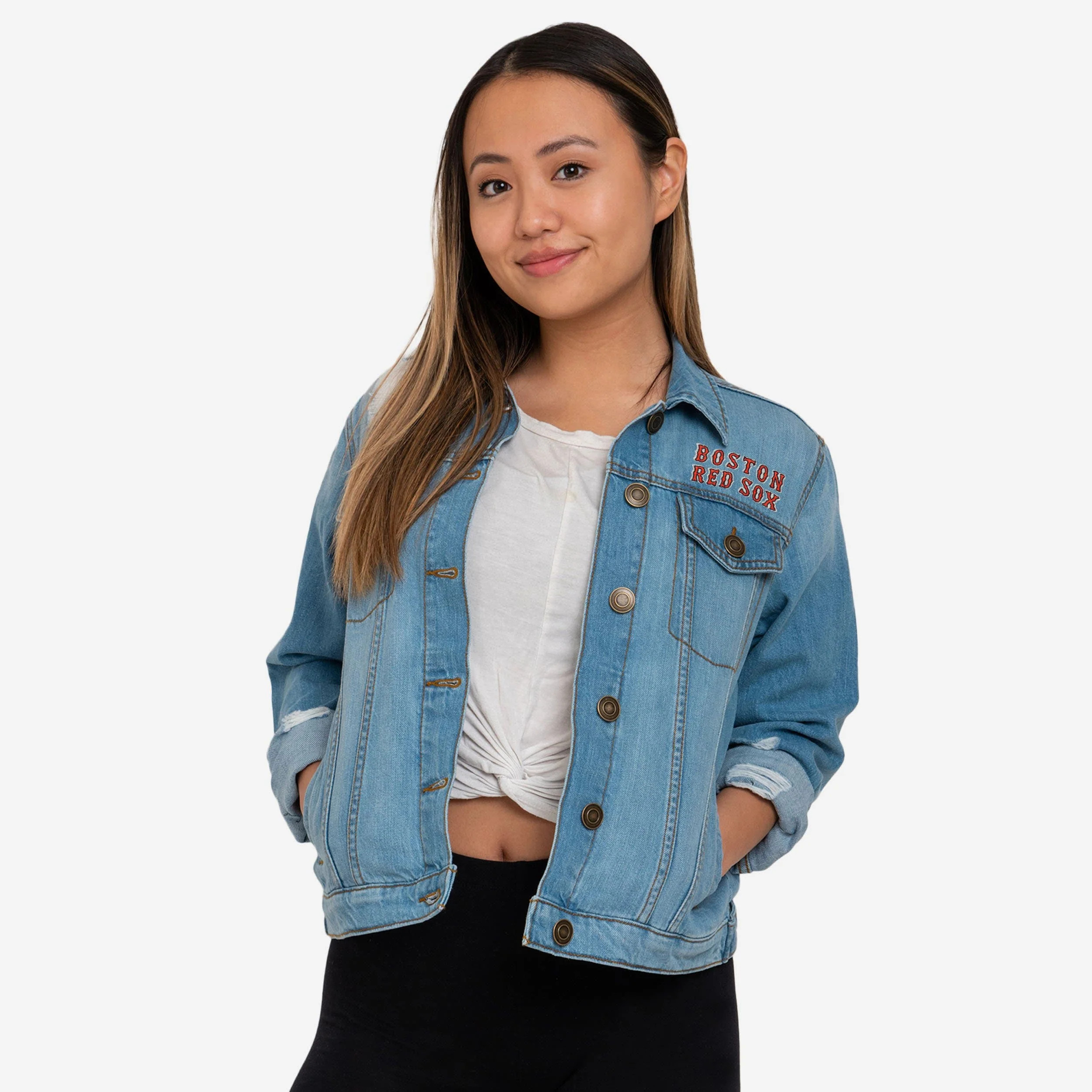 Boston Red Sox Womens Denim Days Jacket - L | FOCO inc