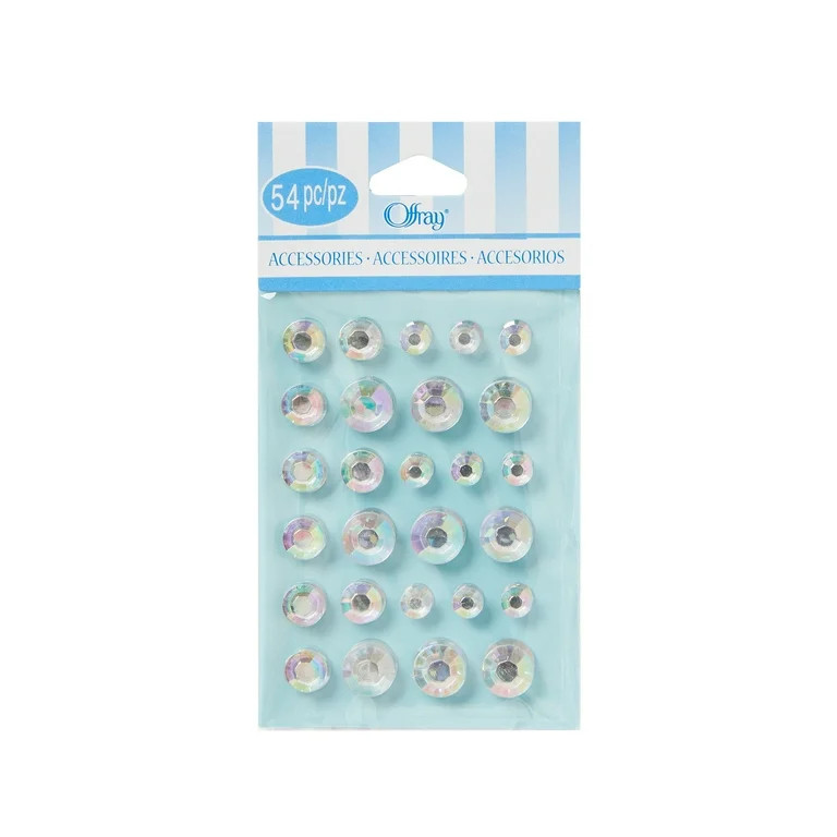 Offray Silver, Adhesive Gems Are Great Additions To Any Craft Project, 54 Pcs | Walmart (US)