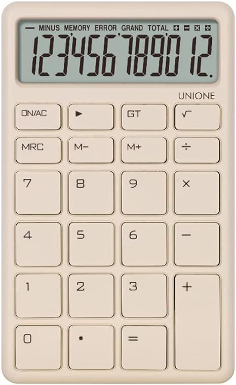 UNIONE Pocket & Desktop Beige Calculator with a Bright LCD, Dual Power Handheld Desktop. Color. B... | Amazon (US)