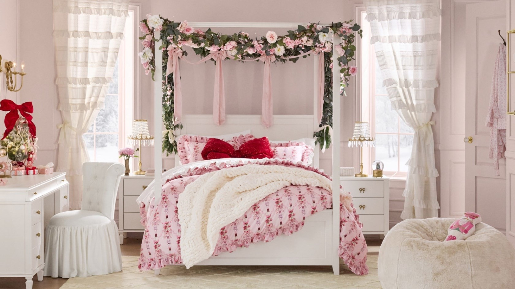 Starting the Christmas countdown early with this dreamy pink holiday setup 🎀🎄✨ Cozy textures, soft blush tones, and a little sparkle make it feel like a winter wonderland! Who else is already decorating? 💕
#ChristmasDecor #HolidayBedroom #PinkChristmas #CozyHomeVibes #LTKHome #LTKHoliday #HomeInspo #BedroomGoals #HolidayAesthetic #LTKFinds

#LTKHome #LTKSeasonal #LTKHoliday