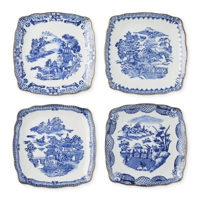 Marlo Thomas Blue Scenic Appetizer Plates, Set of 4 | Williams-Sonoma