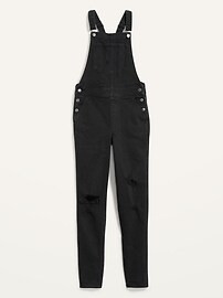 O.G. Straight Black Ripped Jean Overalls for Women | Old Navy (US)